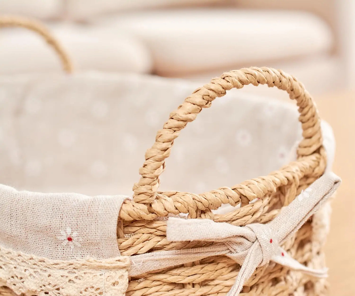 Wicker Storage Baskets For Shelves Organizing Decorative