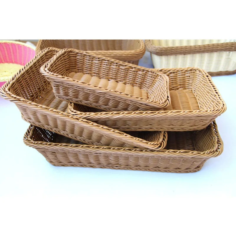 Handwoven Wicker Rectangular Storage Basket