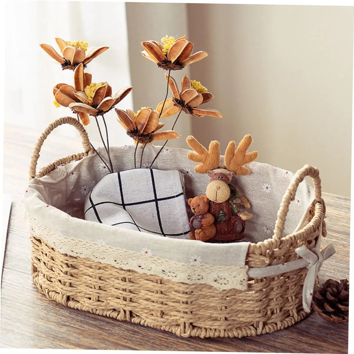 Wicker Storage Baskets For Shelves Organizing Decorative