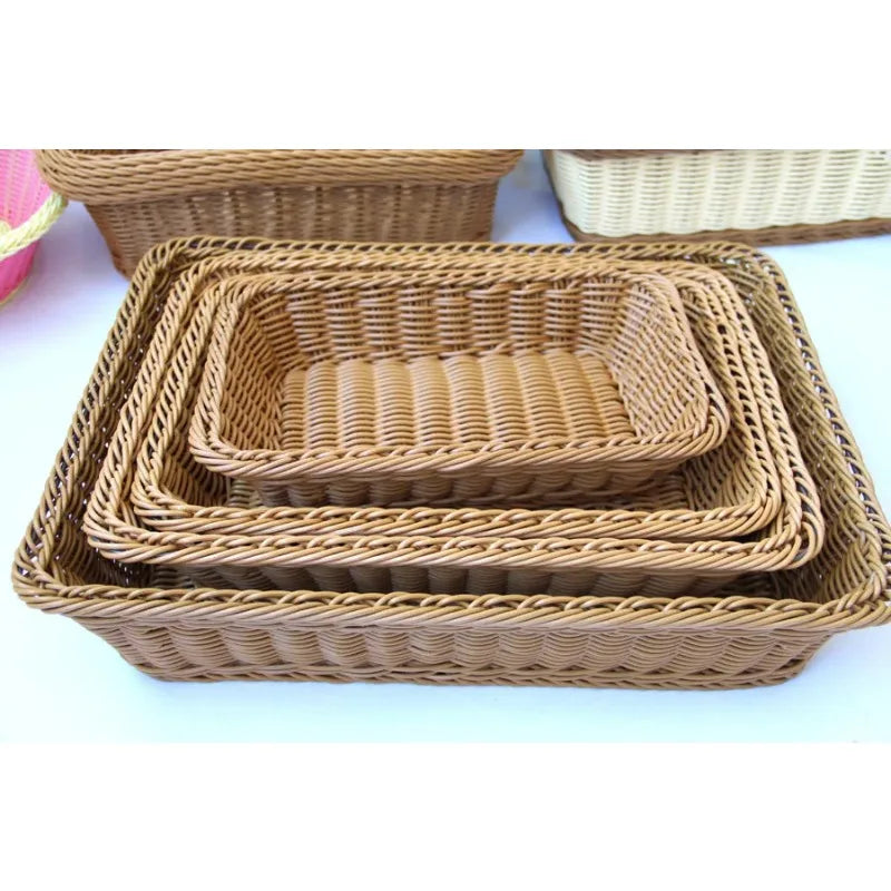 Handwoven Wicker Rectangular Storage Basket