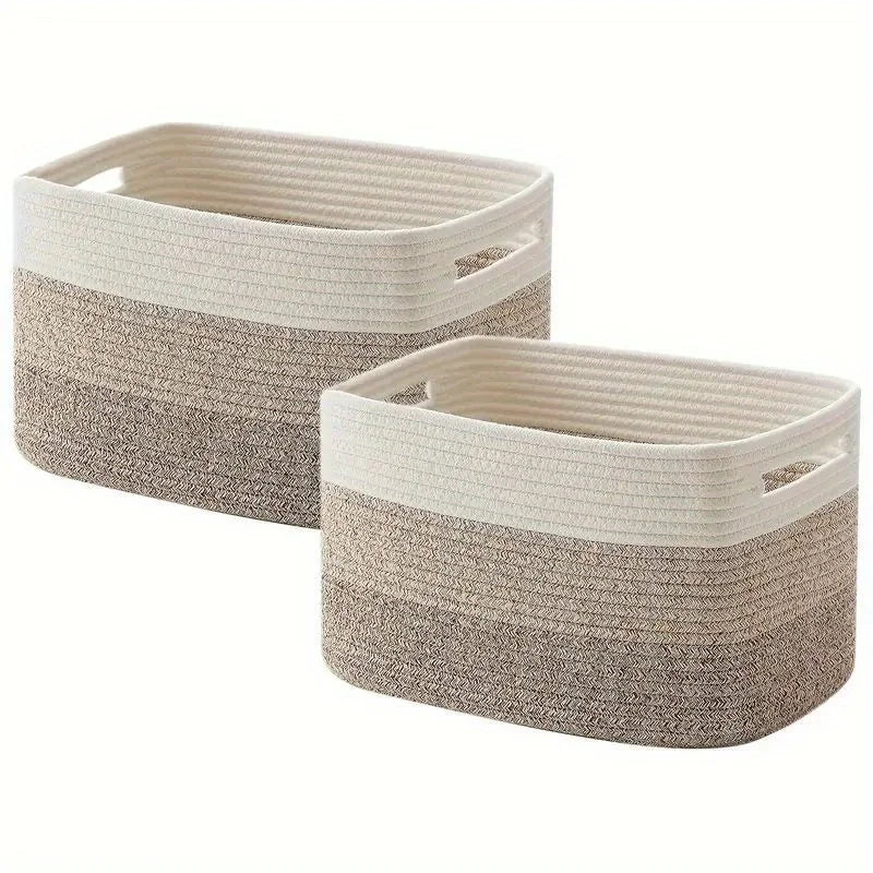 Cotton Rope Woven Storage Basket Bohemian Style