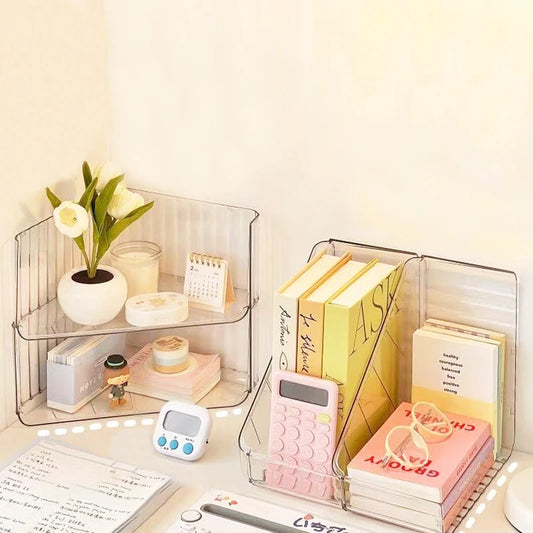 Clear Corner Bathroom Organizer Half Tier Shelf Makeup
