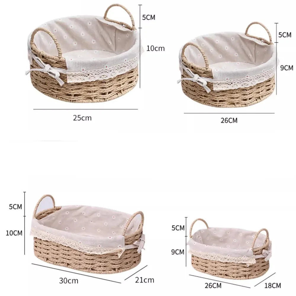 Wicker Storage Baskets For Shelves Organizing Decorative