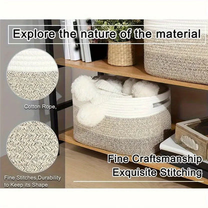 Cotton Rope Woven Storage Basket Bohemian Style