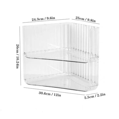 Clear Corner Bathroom Organizer Half Tier Shelf Makeup