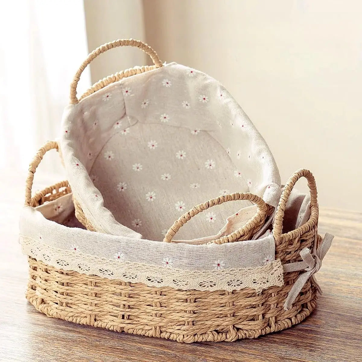 Wicker Storage Baskets For Shelves Organizing Decorative