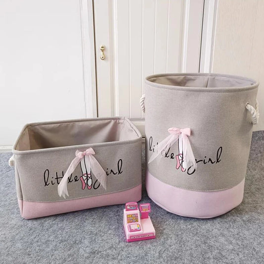 Pink Foldable Laundry Basket For Toys