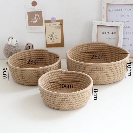 Round Desktop Storage Baskets Jewelry and Keys Organizer