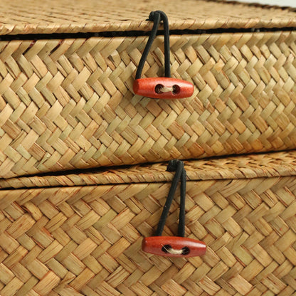 Seagrass with Lid Wicker Storage Woven Basket