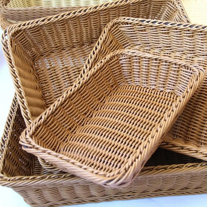 Handwoven Wicker Rectangular Storage Basket