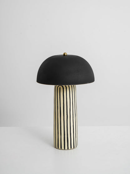 Stria Ceramic Table Lamp Black White Stripe Modern Indoor Lighting