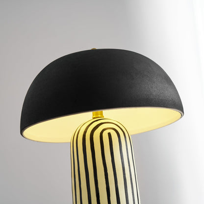Stria Ceramic Table Lamp Black White Stripe Modern Indoor Lighting