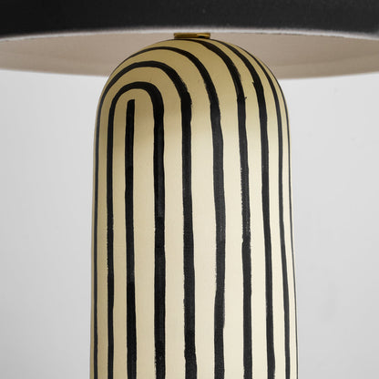 Stria Ceramic Table Lamp Black White Stripe Modern Indoor Lighting