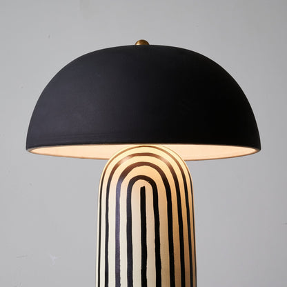 Stria Ceramic Table Lamp Black White Stripe Modern Indoor Lighting