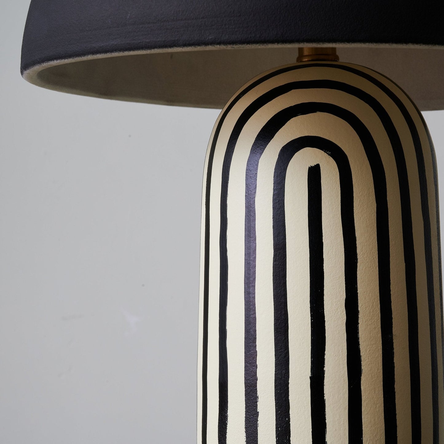 Stria Ceramic Table Lamp Black White Stripe Modern Indoor Lighting