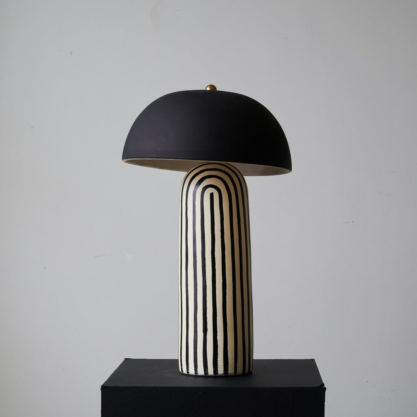Stria Ceramic Table Lamp Black White Stripe Modern Indoor Lighting
