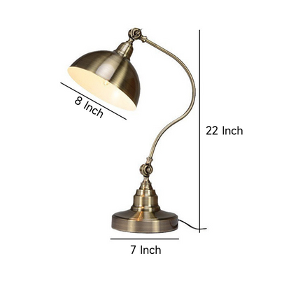 Antique Bronze Metallic LED Desk Lamp – Luxury Adjustable Gooseneck Task Light