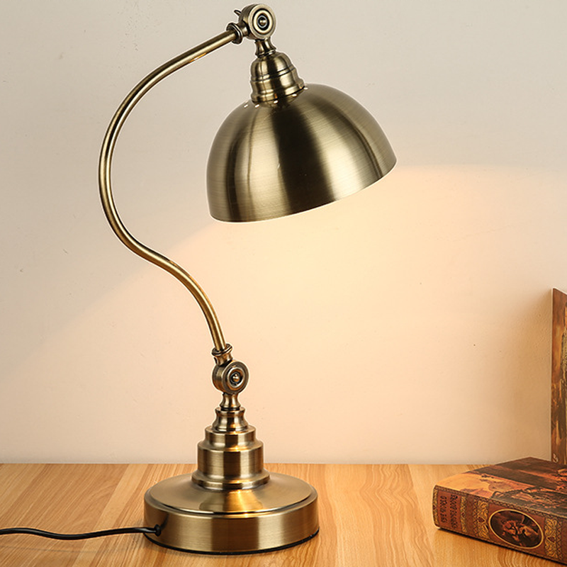 Antique Bronze Metallic LED Desk Lamp – Luxury Adjustable Gooseneck Task Light