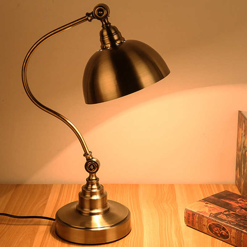 Antique Bronze Metallic LED Desk Lamp – Luxury Adjustable Gooseneck Task Light