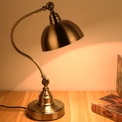 Antique Bronze Metallic LED Desk Lamp – Luxury Adjustable Gooseneck Task Light