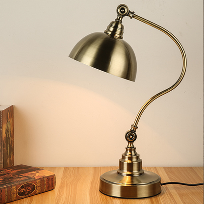Antique Bronze Metallic LED Desk Lamp – Luxury Adjustable Gooseneck Task Light