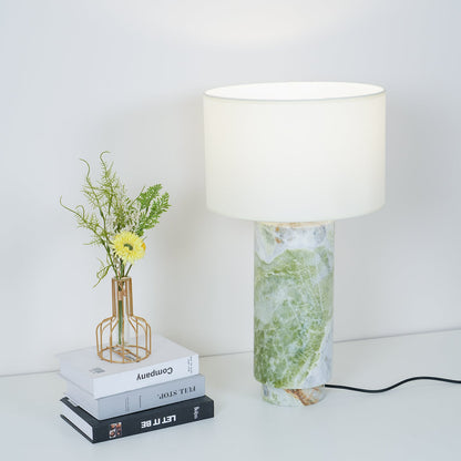 Terra Table Lamp Green Marble White Shade LED Indoor Lighting