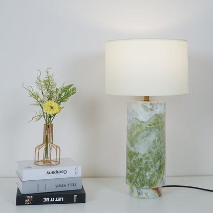 Terra Table Lamp Green Marble White Shade LED Indoor Lighting