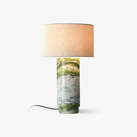 Terra Table Lamp Green Marble White Shade LED Indoor Lighting