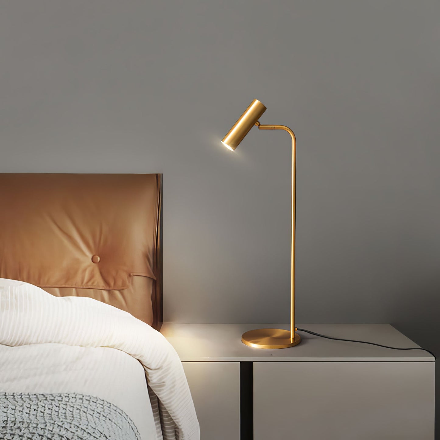 Torris Table Lamp Satin Brass Adjustable LED Desk Lighting