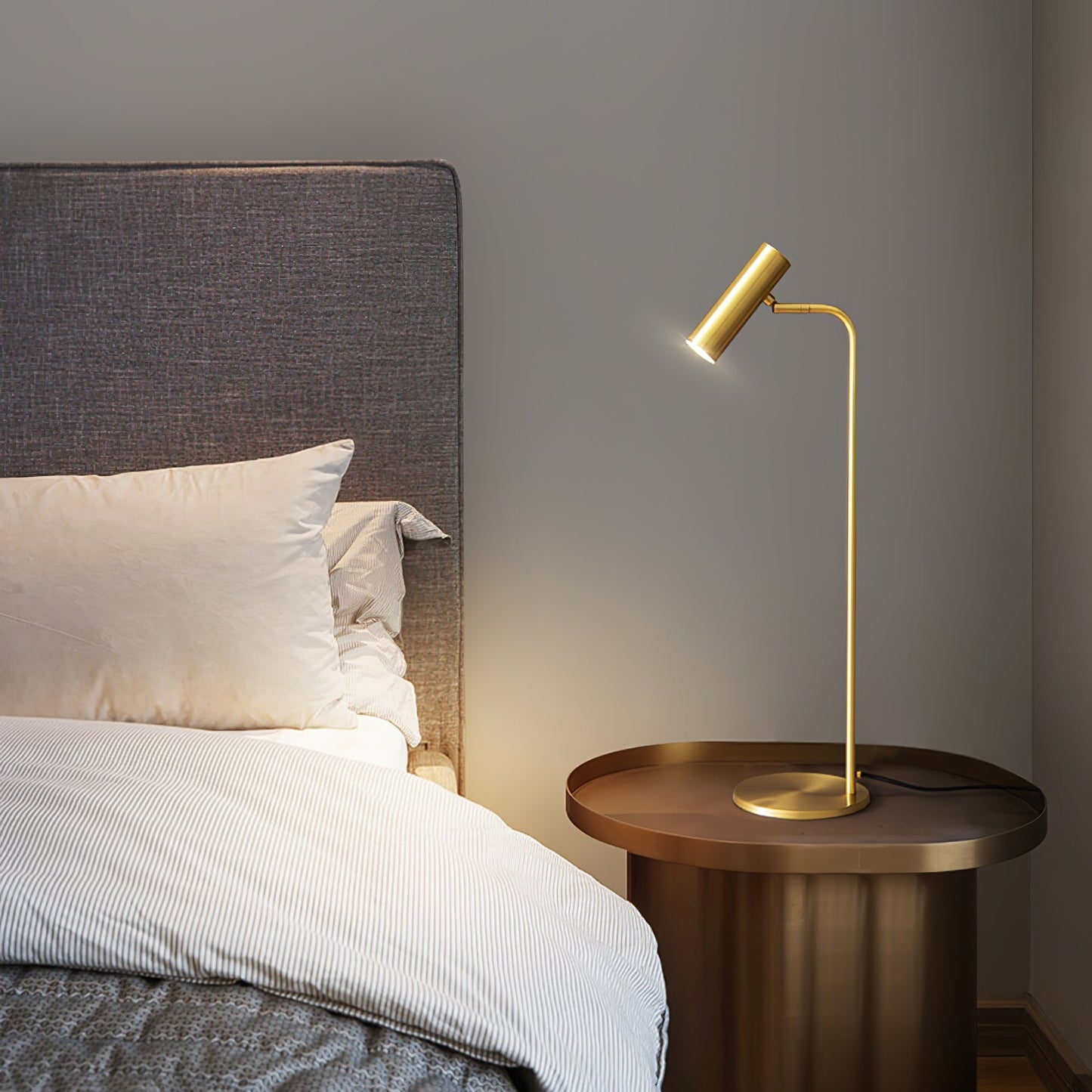 Torris Table Lamp Satin Brass Adjustable LED Desk Lighting
