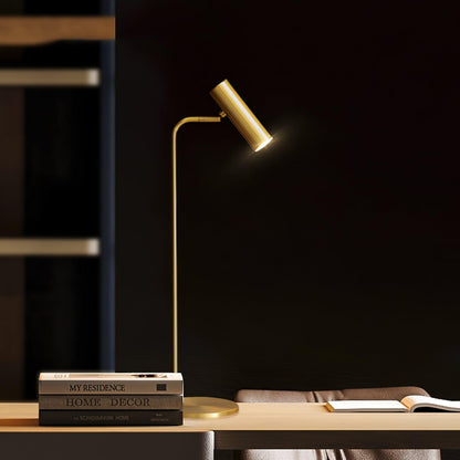 Torris Table Lamp Satin Brass Adjustable LED Desk Lighting