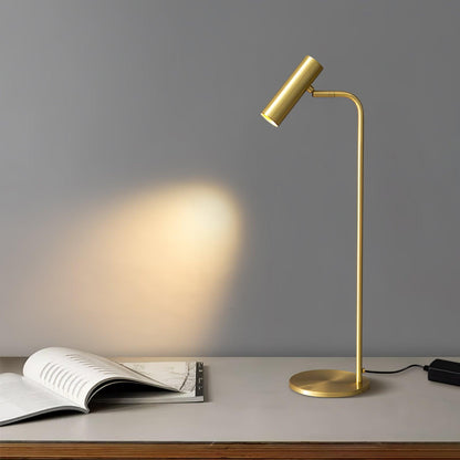 Torris Table Lamp Satin Brass Adjustable LED Desk Lighting