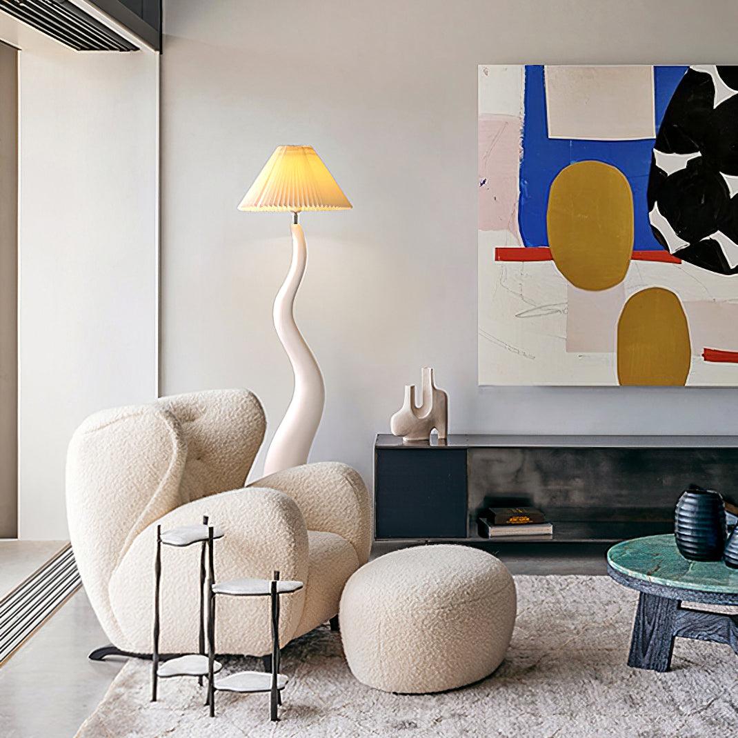 Handmade Twisted Pleated LED Floor Lamp