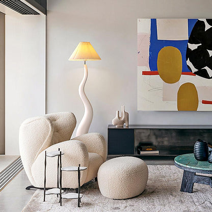 Handmade Twisted Pleated LED Floor Lamp