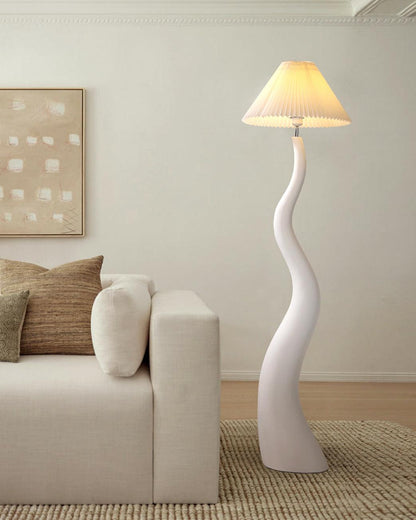 Handmade Twisted Pleated LED Floor Lamp