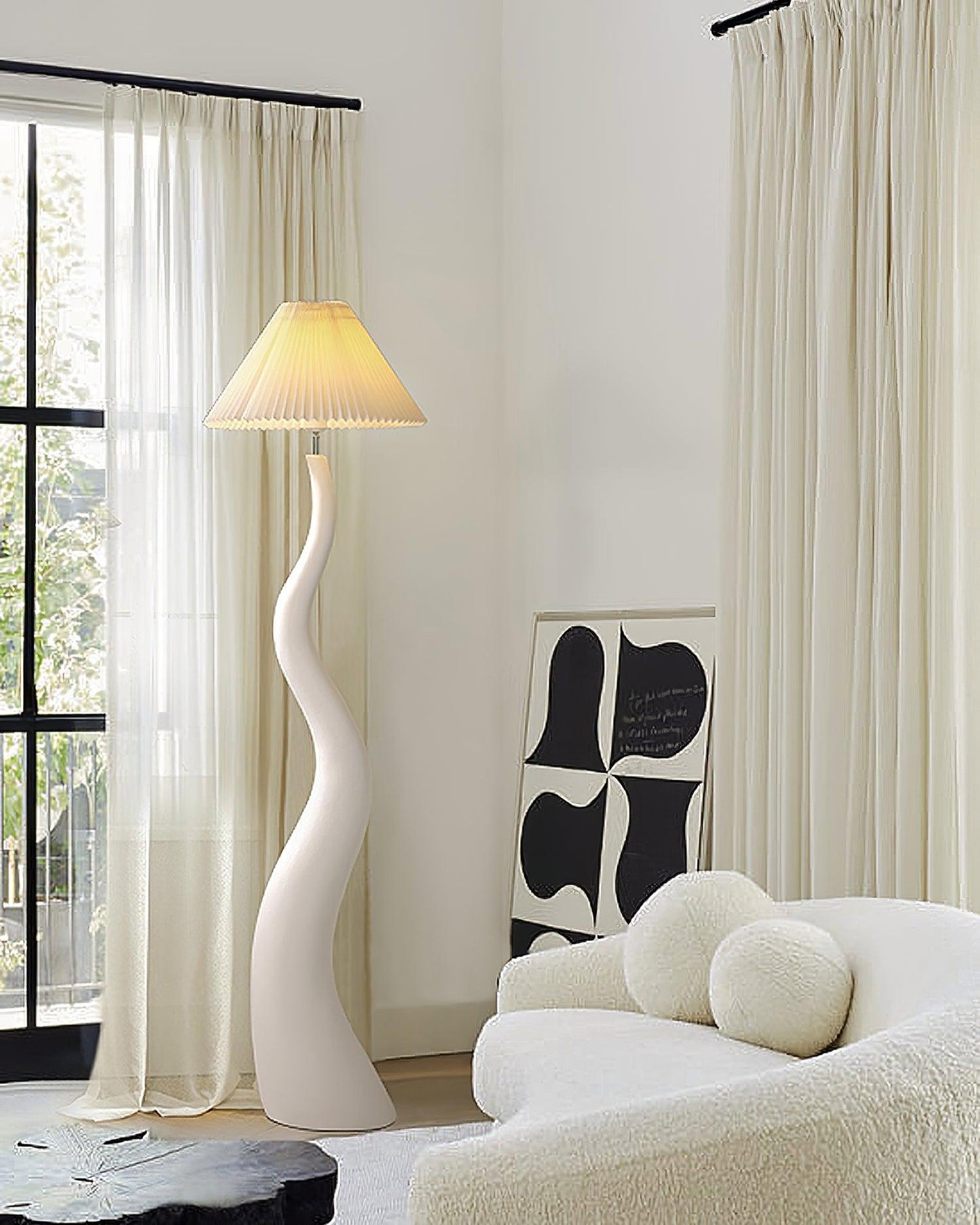 Handmade Twisted Pleated LED Floor Lamp