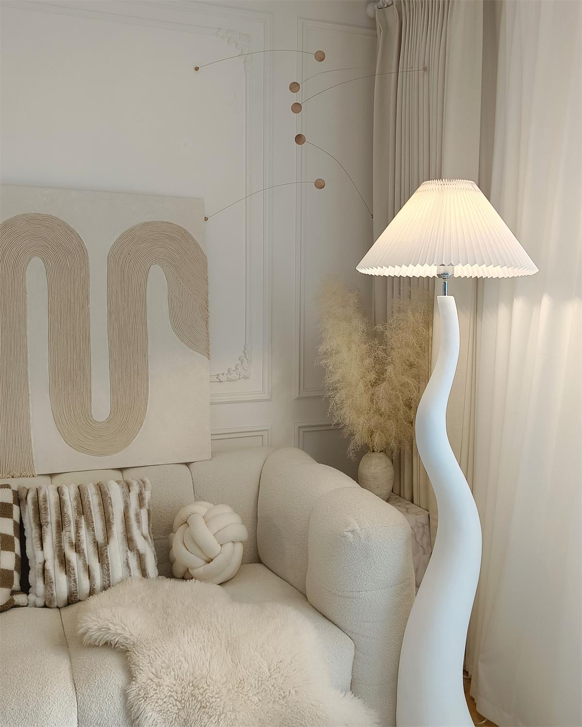 Handmade Twisted Pleated LED Floor Lamp