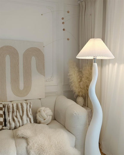 Handmade Twisted Pleated LED Floor Lamp