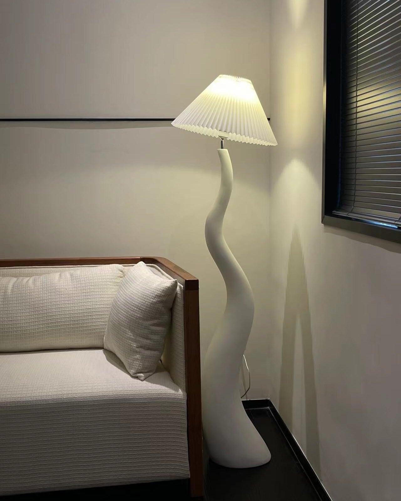 Handmade Twisted Pleated LED Floor Lamp