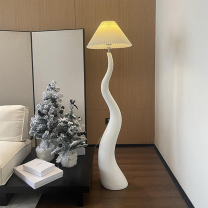 Handmade Twisted Pleated LED Floor Lamp