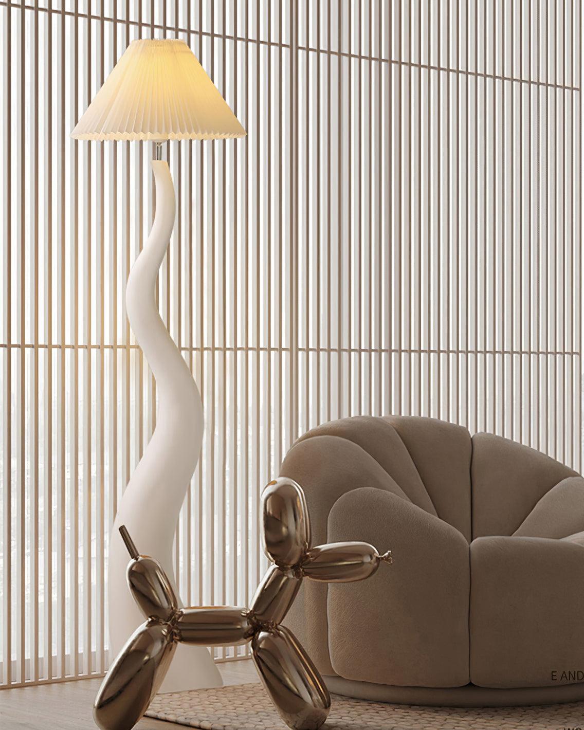 Handmade Twisted Pleated LED Floor Lamp
