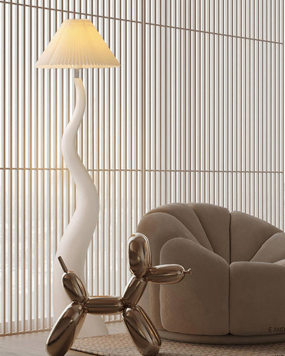 Handmade Twisted Pleated LED Floor Lamp