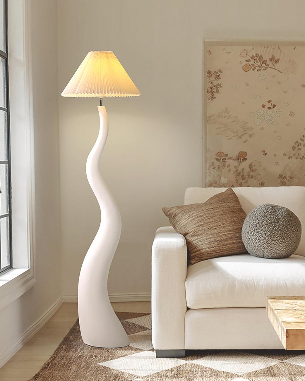 Handmade Twisted Pleated LED Floor Lamp