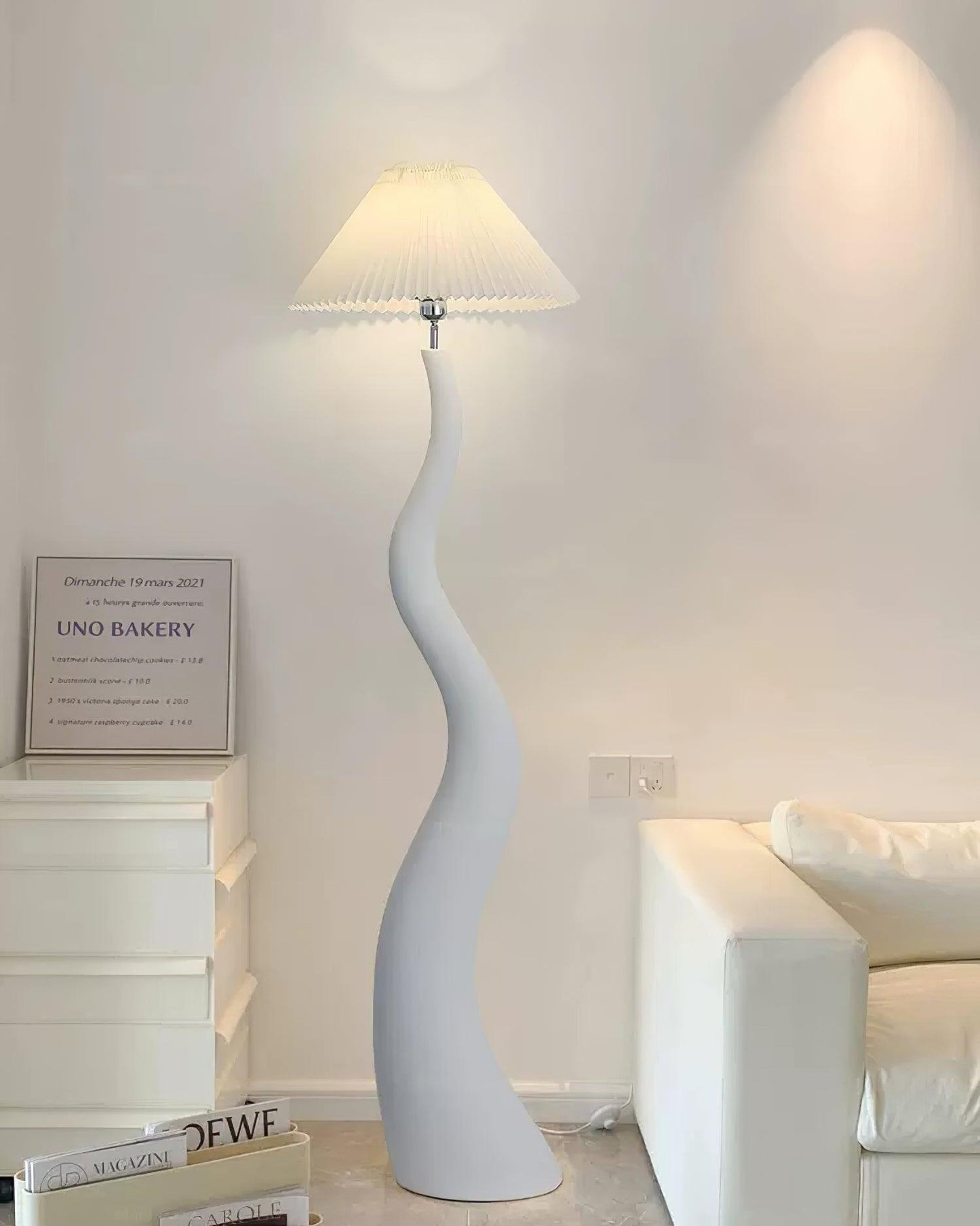 Handmade Twisted Pleated LED Floor Lamp