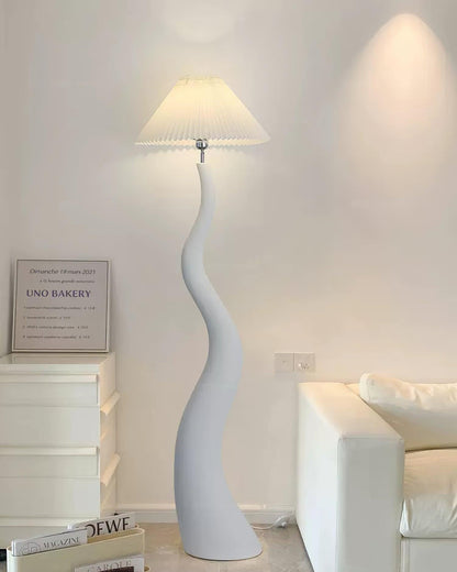 Handmade Twisted Pleated LED Floor Lamp