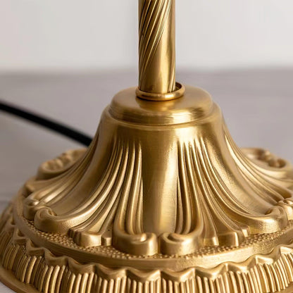 Vintage Crystal Crown Table Lamp Copper Clear LED Indoor Lighting