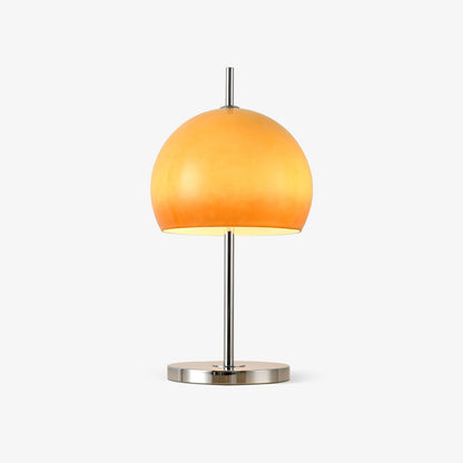 Mushroom Bauhaus Table Lamp Amber Glass Chrome LED Indoor Lighting