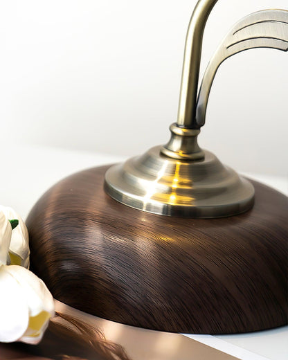 Vintage Laiton Table Lamp White Ceramic Gold Walnut LED Desk Lighting