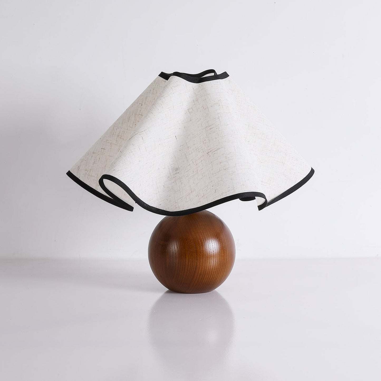 Wavecrest Table Lamp Wooden Base Linen Shade LED Indoor Lighting