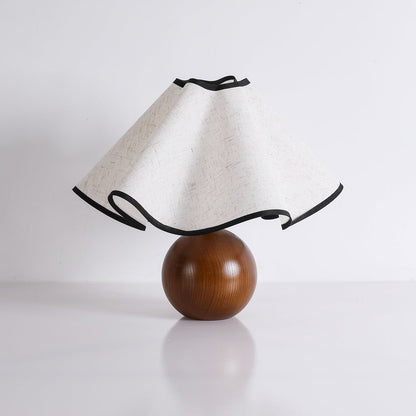 Wavecrest Table Lamp Wooden Base Linen Shade LED Indoor Lighting